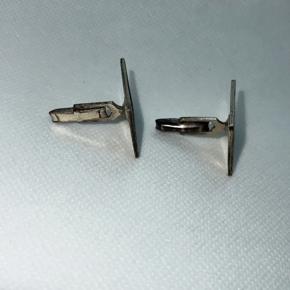 VINTAGE CUFF LINKS STAMPED “STERLING” SILVER WESTERN BRONCO HORSE